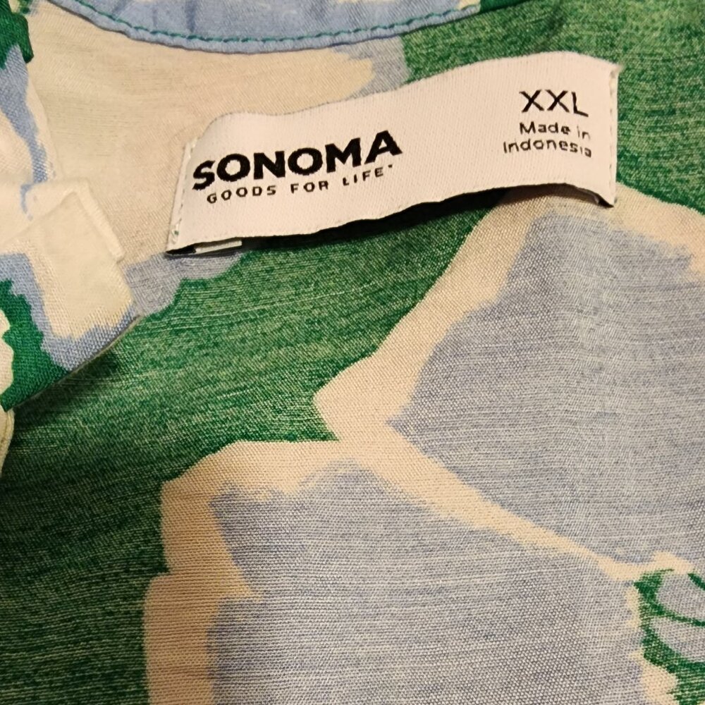 *NWT* Blue & Green Rayon XXL Sonoma midi swing dress - Picture 2 of 16